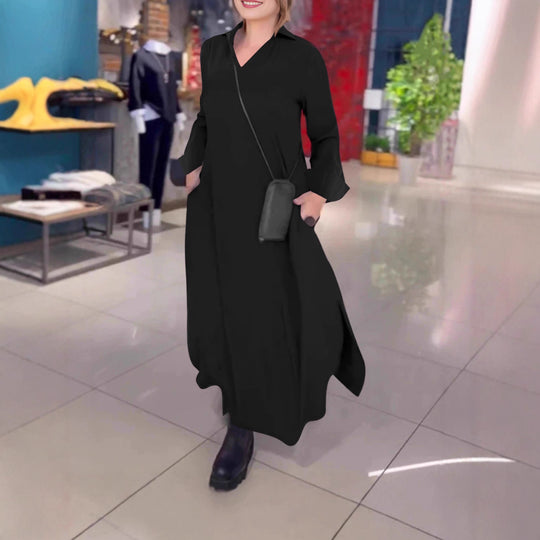 Damen lässiges Hemdkleid mit innovativem seitlichem Schlitz R&B