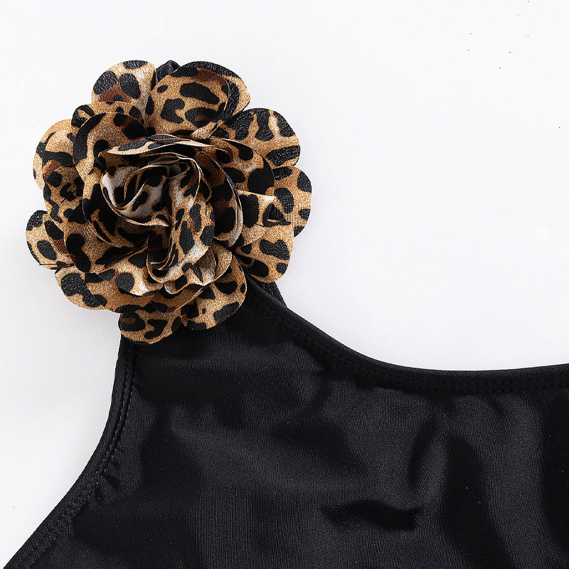 Damen Einteiler Badeanzug mit asymmetrischem Wickelrock R&B