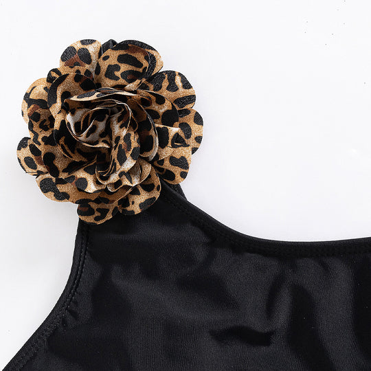 Damen Einteiler Badeanzug mit asymmetrischem Wickelrock R&B