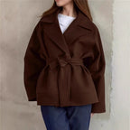 Damen Modische Wickeljacke aus hochwertigem Material mit taillierbarem Gürtel R&B