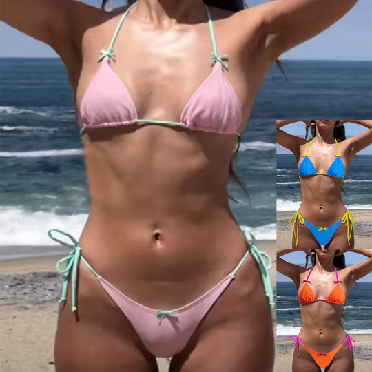 Damen Triangel-Bikini mit verstellbaren Schnürungen R&B
