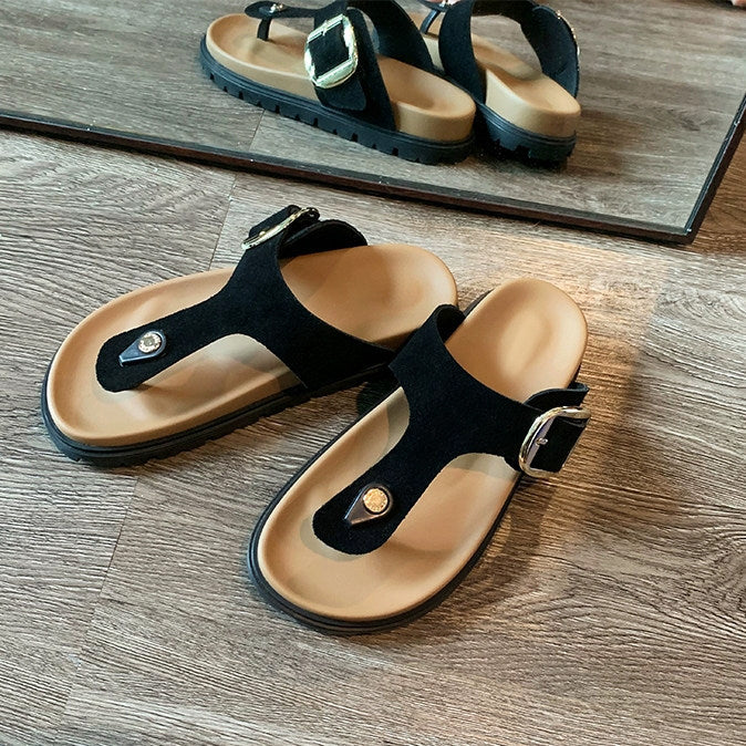 Damen Sandalen mit dekorativem Schnallenverschluss und komfortabler Fußbettgestaltung R&B