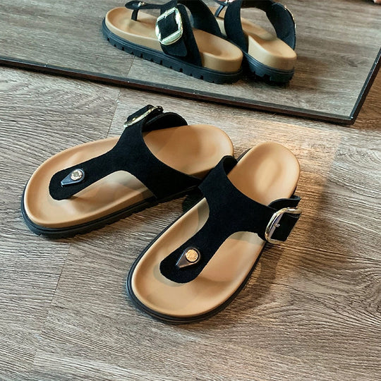 Damen Sandalen mit dekorativem Schnallenverschluss und komfortabler Fußbettgestaltung R&B