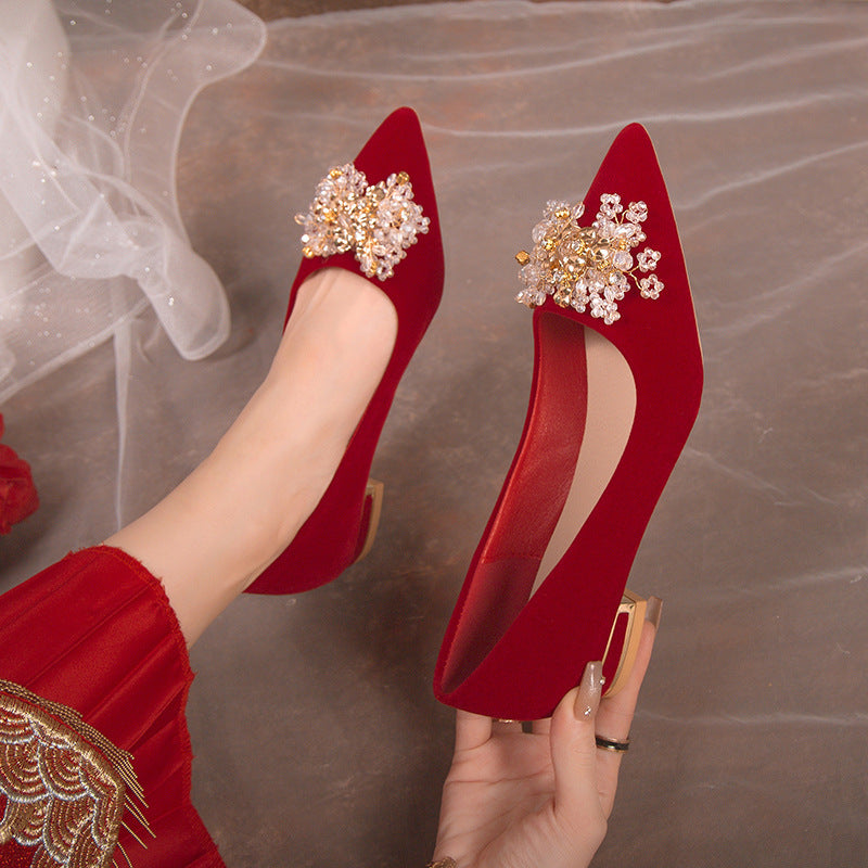 Damen elegante Ballerinas mit dekorativem Blütenakzent R&B