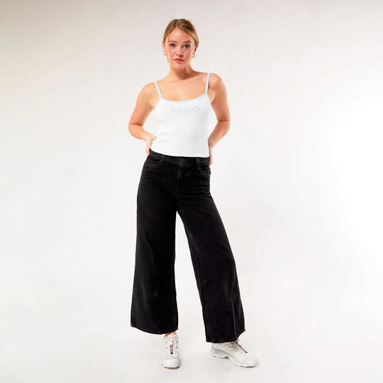 Damen Crop-Top mit feinen Spaghetti-Trägern R&B