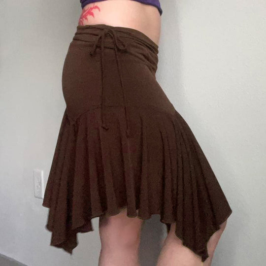 Damen asymmetrischer Swing-Rock mit tailliertem Design R&B