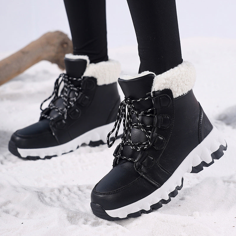 Damen Hohe Winterstiefel mit rutschfester Sohle und kuscheligem Futter