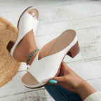 Damen elegante und bequeme Schlappen mit geschwungenem Schnitt R&B