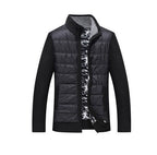 Herren modische Steppjacke mit Strickdetails und hohem Kragen