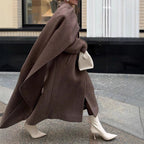Damen eleganter Umhangmantel mit doppelt gefüttertem Design R&B