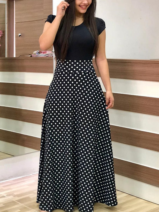 Damen Elegantes Maxikleid mit grafischem Druck und flexiblem Bund R&B