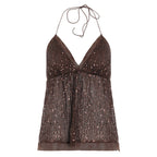 Damen glamouröses Top mit Paillettenverzierung R&B