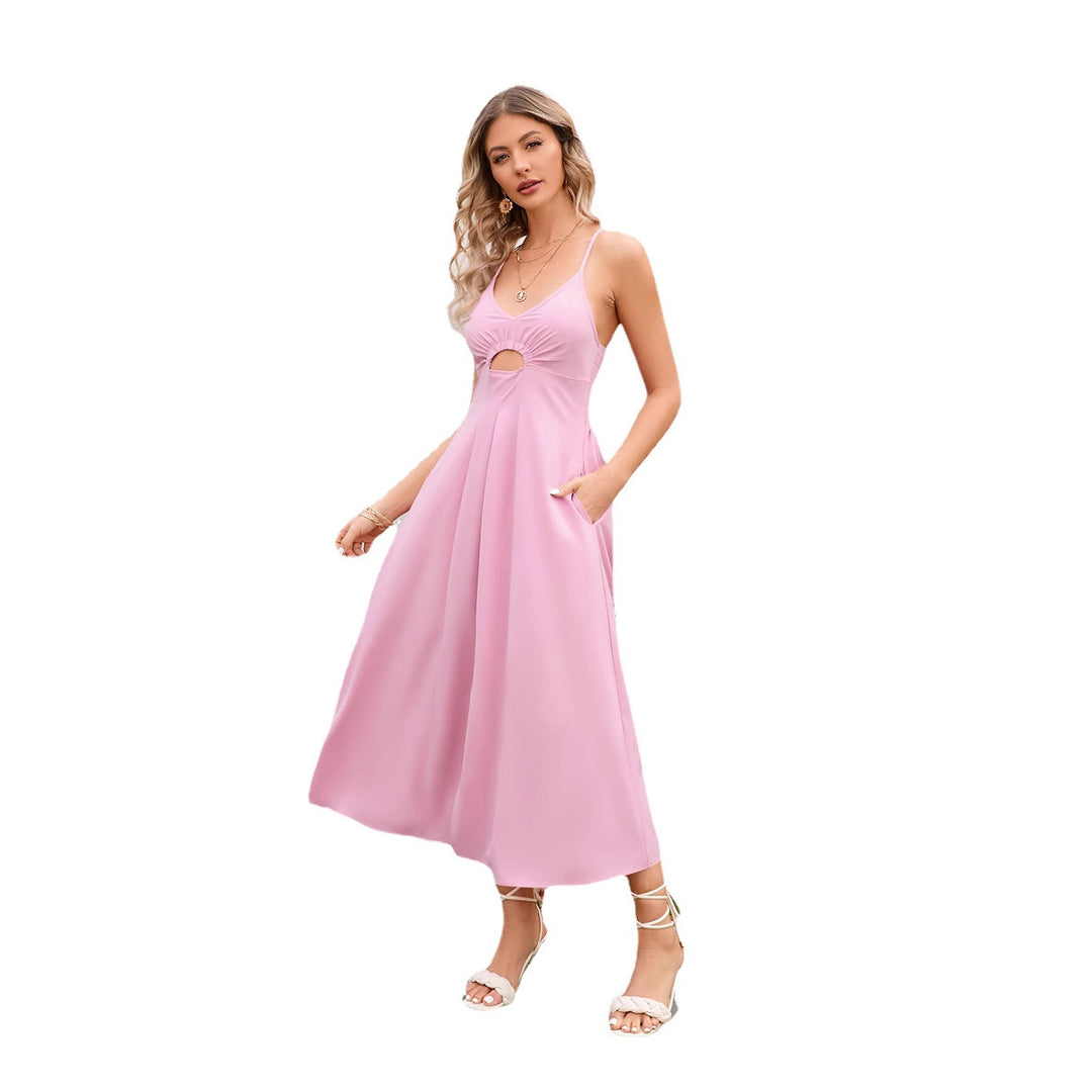 Damen Midikleid mit trendy Ausschnitt und praktischen Taschen R&B