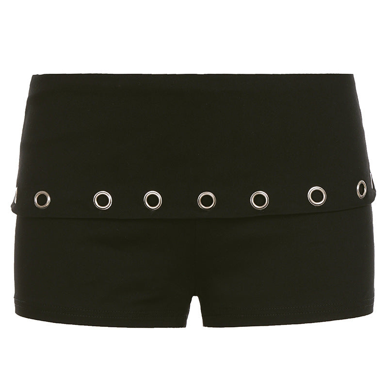 Damen Modische Shorts mit dekorativen Ösen R&B