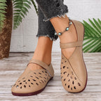 Damen bequeme Schlupfsandalen mit durchbrochenem Design R&B