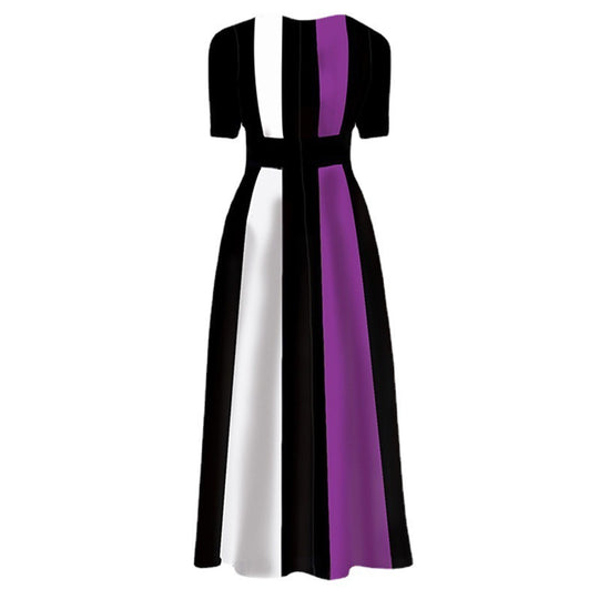 Damen Maxikleid mit modernem Blockdesign und seitlichen Taschen R&B