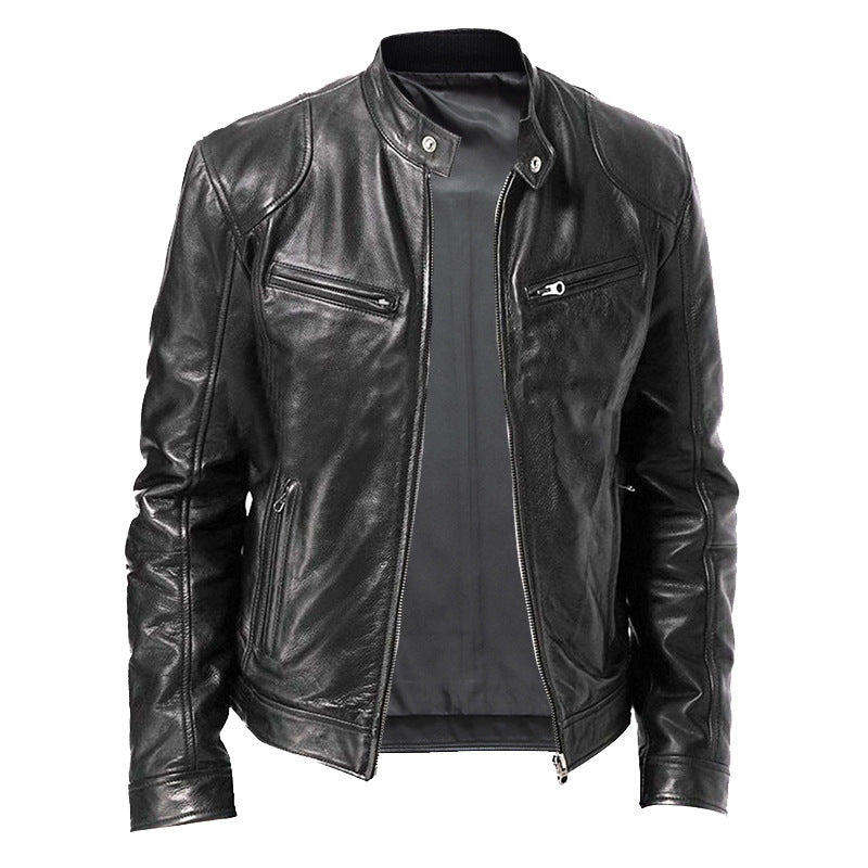 Herren Biker-Lederjacke im modernen Design