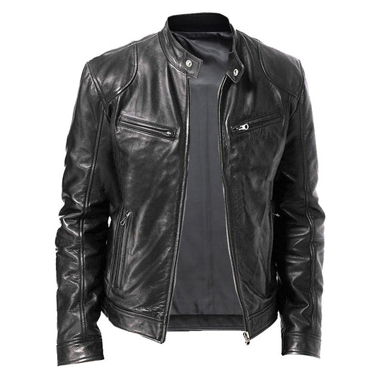 Herren Biker-Lederjacke im modernen Design