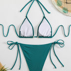 Damen Bunt geschmückter Triangel-Bikini R&B
