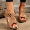 Damen Offene Riemchen-Sandalen mit floralen Akzenten R&B