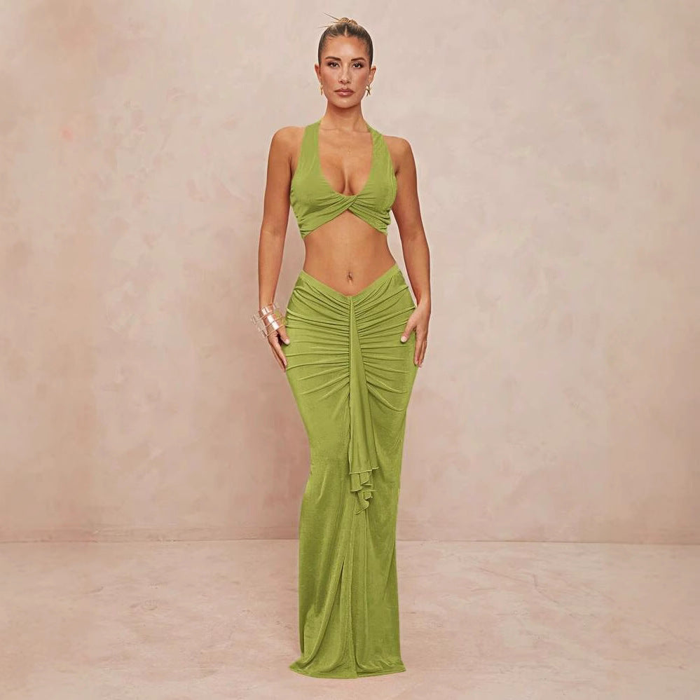 Damen elegantes Bodysuit mit Kreuz-Trageoption und seitlichem Schnitt R&B