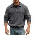 Herren Sweatshirt mit doppelten Brusttaschen und modernem Kragen R&B