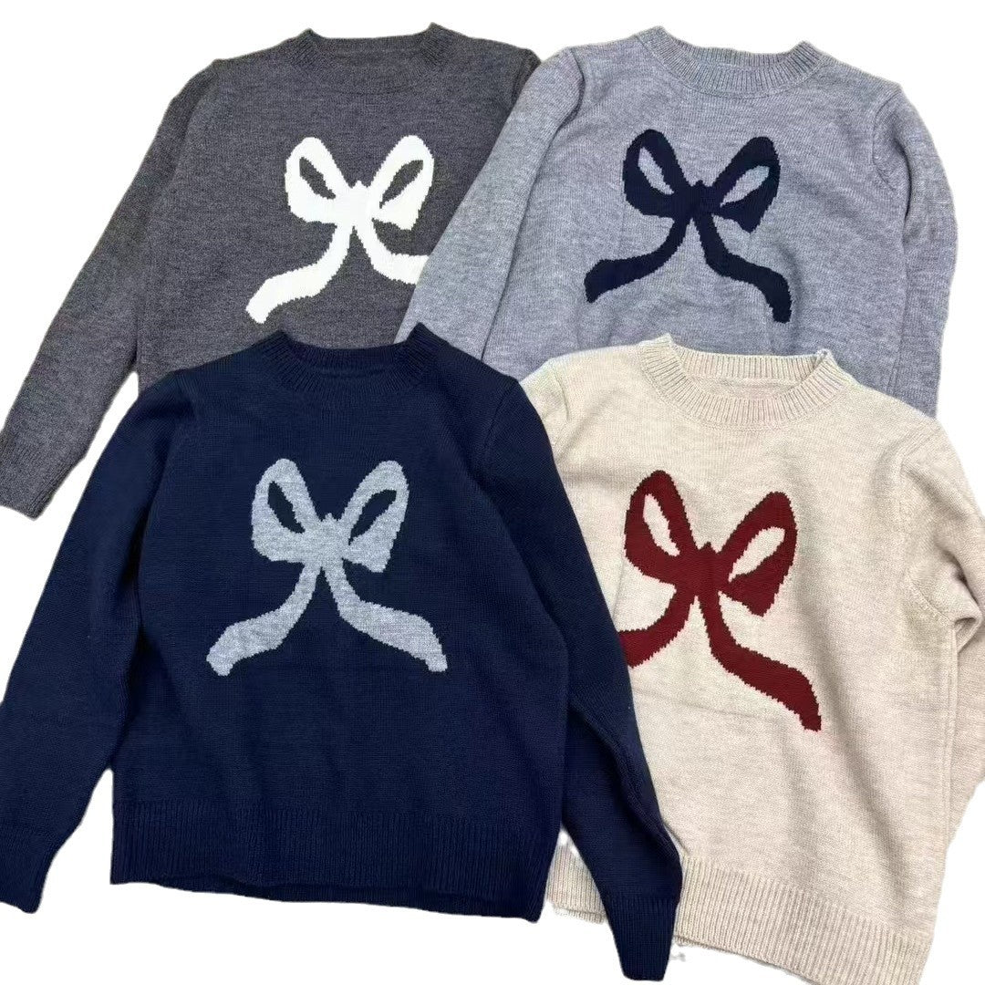 Damen Kuscheliger Pullover mit verspieltem Schleifenmotiv und weitem Schnitt R&B