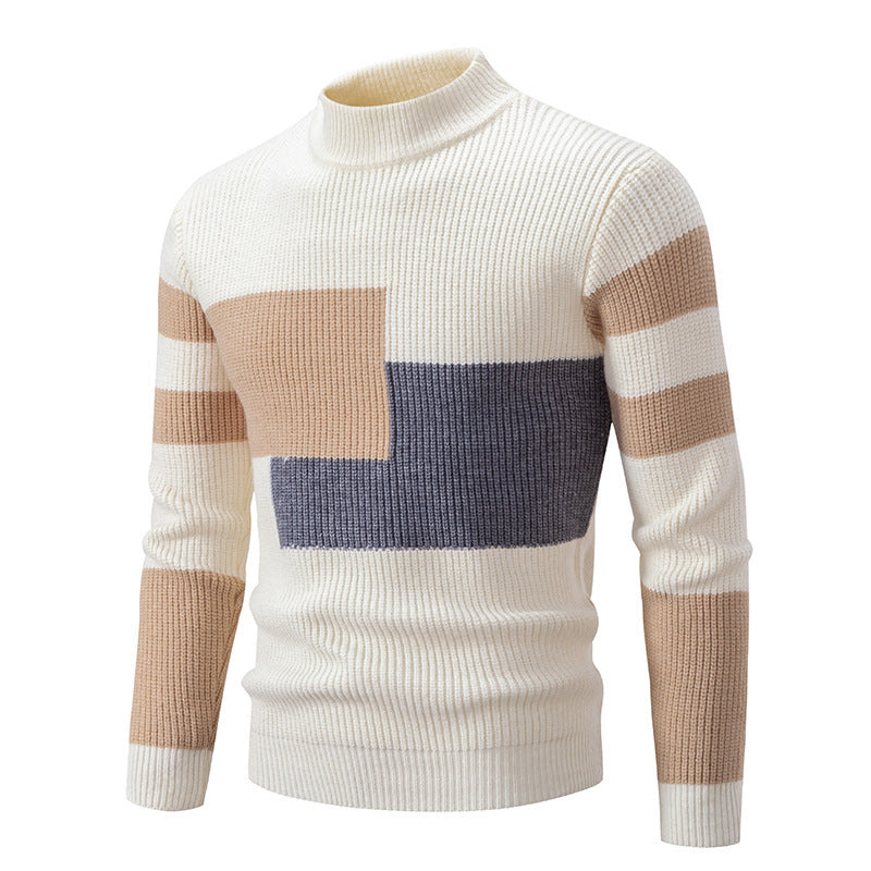 Herren modischer Pullover mit strukturiertem Blockdesign R&B