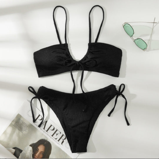 Damen Bikini-Set mit bindbarem Oberteil und hohem Beinausschnitt R&B