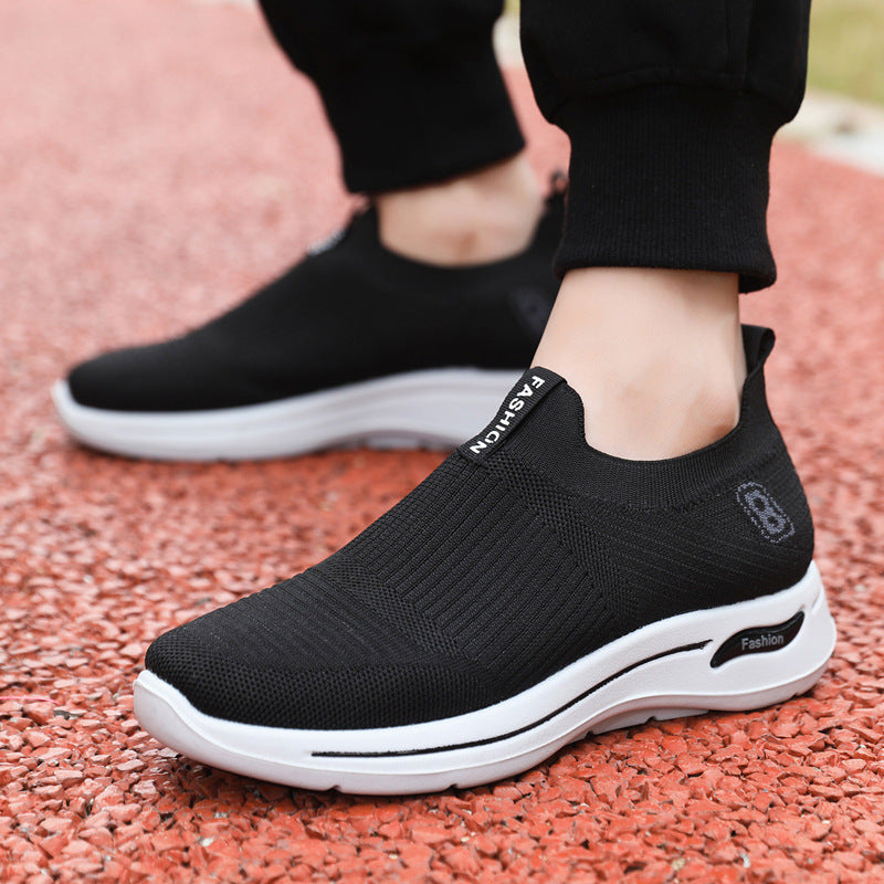 Damen Komfortable Slip-On Sneakers mit atmungsaktivem Strick-Obermaterial R&B