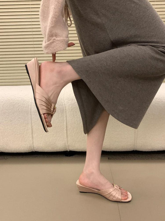 Damen Elegante Mules mit modischem Knoten-Design R&B