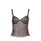 Damen Transparentes Spagetti-Top mit Rüschendetails R&B