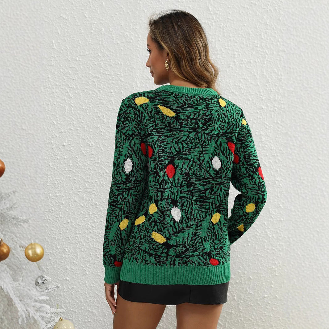 Damen beschichteter Pullover mit festlichem Motiv R&B