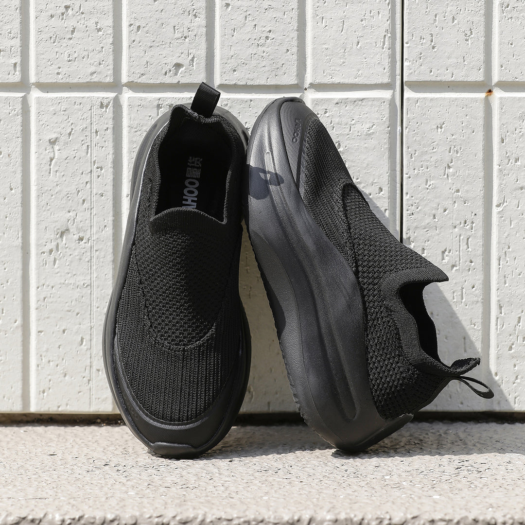 Damen Sportliche Slip-On Sneakers mit atmungsaktivem Strickoberteil und flexiblem Fußbett R&B