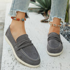 Damen nan elegante Wildlederoptik-Loafer mit gepolstertem Komfortfußbett R&B