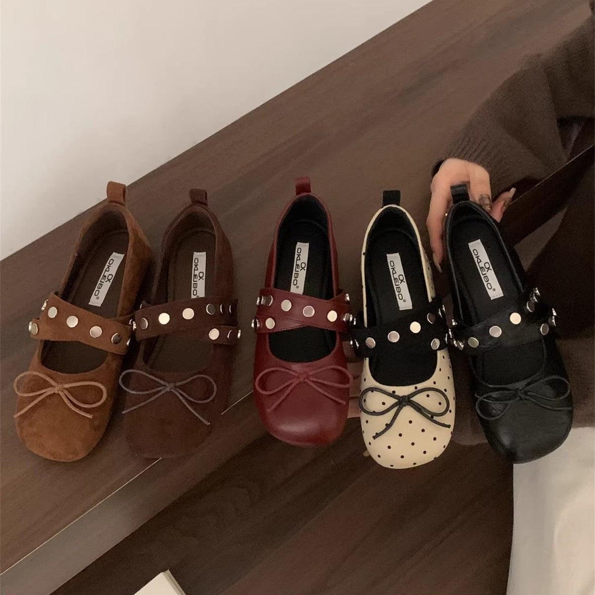 Damen Ballerinas mit verspieltem Schleifen-Design und modischem Riemen R&B