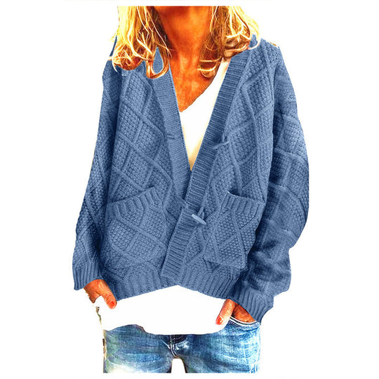 Damen Grobstrickjacke mit dekorativem Zopfdesign und praktischen Taschen R&B