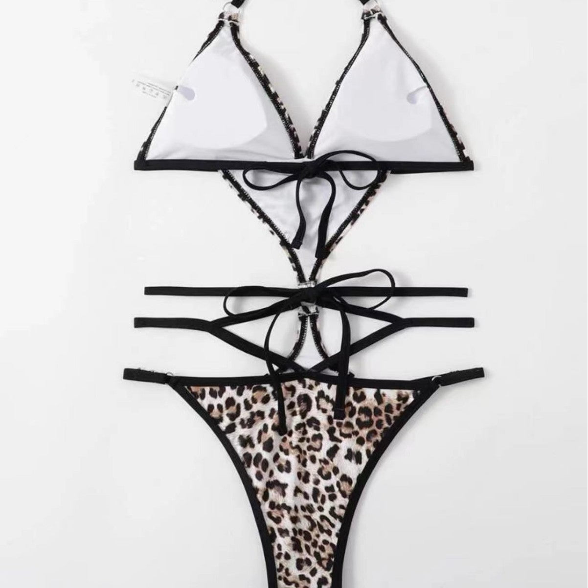 Damen Triangel-Bikini mit aufregendem Animal-Print und raffinierter Schnürung R&B