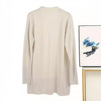 Damen lässiger Strickcardigan mit offenen Vorderteilen und praktischen Taschen
