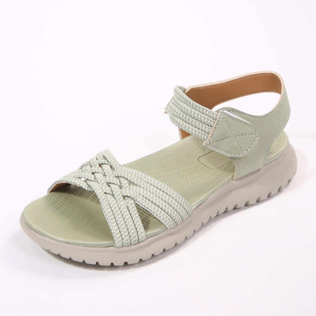 Damen komfortable Riemensandalen mit verstellbarem Klettverschluss R&B
