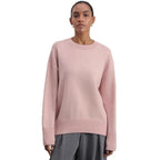 Damen Bequemer und eleganter Strickpullover mit überschnittenen Schultern und Rippenbündchen R&B