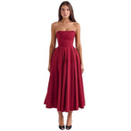 Damen Hochgeschlossenes Abendkleid mit ausgestelltem Rock R&B