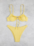 Damen Bikini-Set mit verstellbaren Trägern und raffinierten Rüschendetails