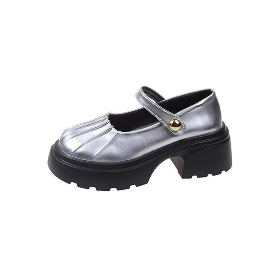 Damen elegante Mary Jane Absatzschuhe mit dekorativem Knopfdetail R&B