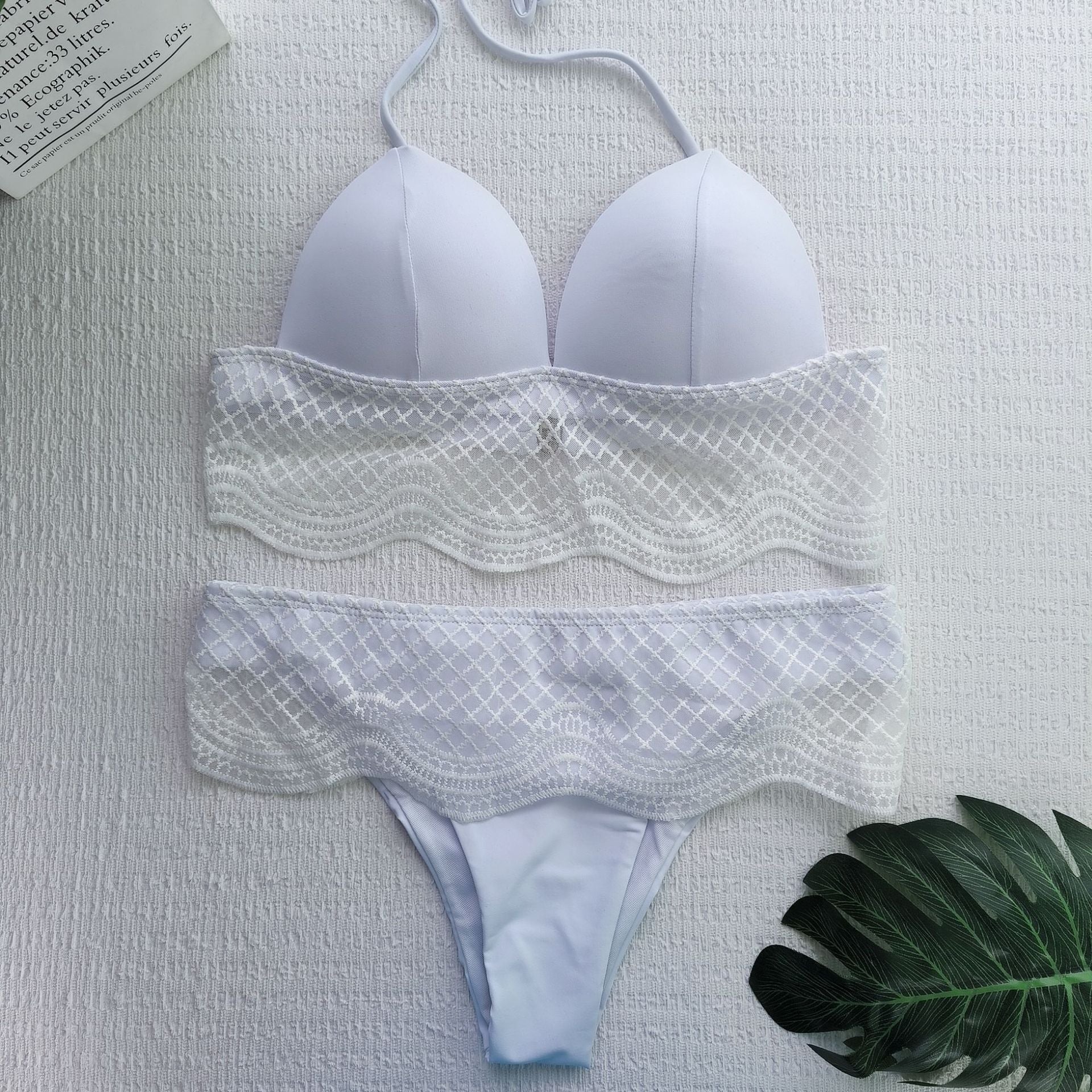Damen Triangel-Bikini mit gehäkeltem Detail R&B