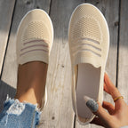 Damen Slip-On Sneakers mit flexiblem Obermaterial und rutschfester Sohle R&B