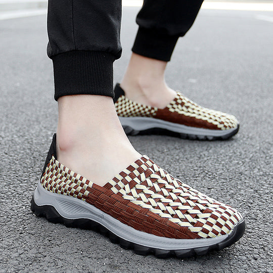 Unisex nan geflochtene elastische Slipper mit leichter dämpfender Sohle R&B