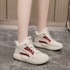 Damen warme High-Top Sneaker mit flauschigem Innenfutter und rutschfester Sohle R&B