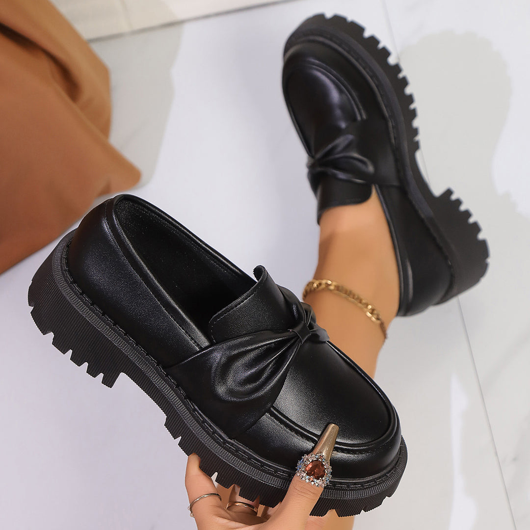 Damen Mokassins mit robustem Plateau und elegantem Riemendesign R&B