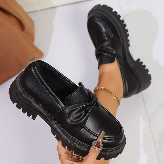 Damen Mokassins mit robustem Plateau und elegantem Riemendesign R&B
